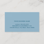 Carte du monde Élégant Carte de visite bleu clair (Dos)