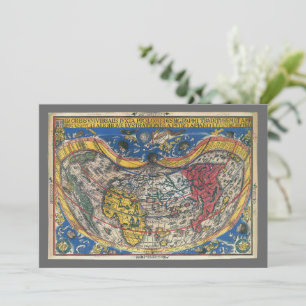 Carte du monde en forme de cœur antique de Peter A