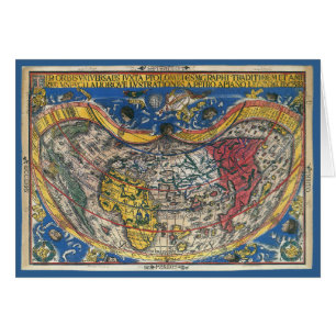 Carte du monde en forme de cœur antique de Peter A