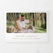 Carte du Monde en Or Blanc Code QR Photo Mariage (Page de couverture)