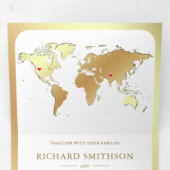 Carte du Monde en Or Blanc Code QR Photo Mariage (Intérieur en premier)