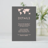 Carte du monde en rose pâle et gris fumé Détails d (Debout devant)