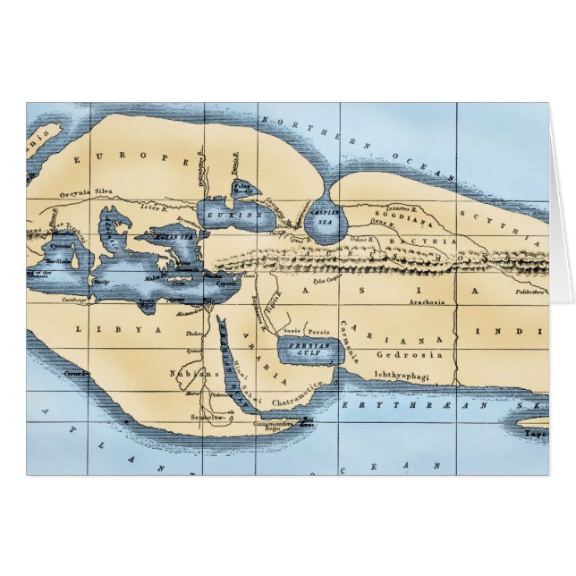 CARTE DU MONDE : ERATOSTHENES (Devant horizontal)