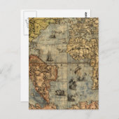 Carte du monde Forlani Antiquev 1565 Renaissance (Devant / Derrière)