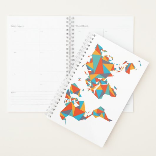 Carte du monde géométrique Abstraite (Devant avec enveloppe)