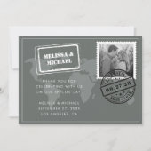 Carte du monde gris Destination Mariage Photo (Devant)