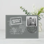 Carte du monde gris Destination Mariage Photo (Debout devant)