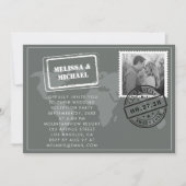 Carte du monde gris Destination Mariage Réception (Devant)