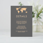 Carte du monde gris orange et fumée Détails de l'i (Debout devant)