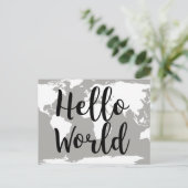 Carte du monde Hello moderne Silhouette (Debout devant)