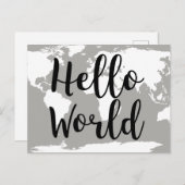 Carte du monde Hello moderne Silhouette (Devant / Derrière)