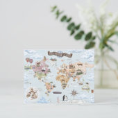 Carte du Monde Illustrée Vintage (Debout devant)