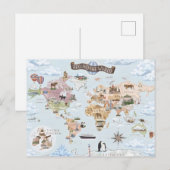 Carte du Monde Illustrée Vintage (Devant / Derrière)