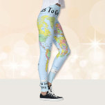 Carte du monde Leggings VOTRE NOM Yoga Pants S to<br><div class="desc">Vous avez des endroits où aller et des gens à voir! Ajoutez votre nom et votre date en utilisant les modèles simples.</div>