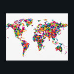 Carte du monde Love Hearts<br><div class="desc">Carte du monde réalisée à partir de cœurs semi-transparents colorés se chevauchant,  sur fond blanc</div>