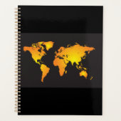 Carte du monde lumineux en orange et jaune (Devant)