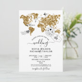 Carte du monde mariage Destination Parties scintil (Debout devant)