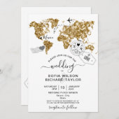 Carte du monde mariage Destination Parties scintil (Devant / Derrière)