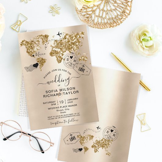 Carte du monde mariage Destination Parties scintil