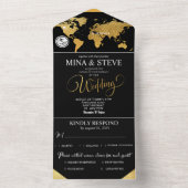 Carte du monde mariage noir et or (À l'intérieur)