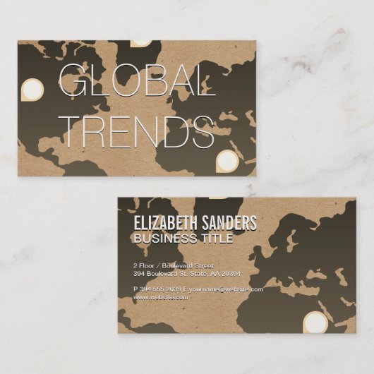 Carte du monde | Marques d'emplacement (Devant / Derrière)