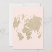 Carte du monde moderne or clair rose pâle Sweet 16 (Dos)