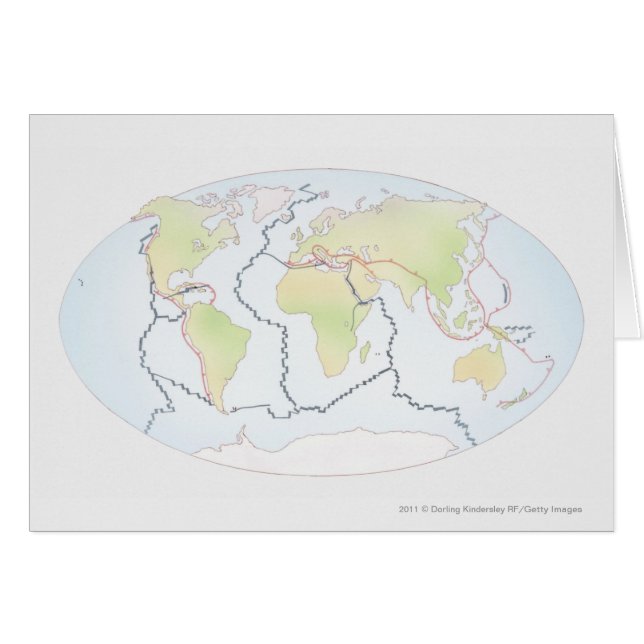 Carte du monde montrant des marges de plat (Devant horizontal)
