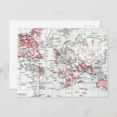 Carte du monde montrant les possessions britanniqu (Devant / Derrière)