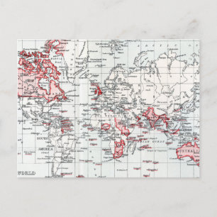 Carte du monde montrant les possessions britanniqu