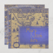 Carte du monde nautique Vintage PixDezines (Devant / Derrière)