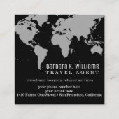 Carte du monde noir/blanc de l'agent de voyage (Devant)