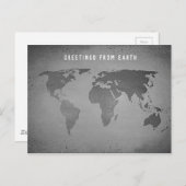 Carte du monde noir et blanc amusant (Devant / Derrière)