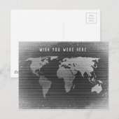 Carte du monde noir et blanc, si vous étiez ici (Devant / Derrière)