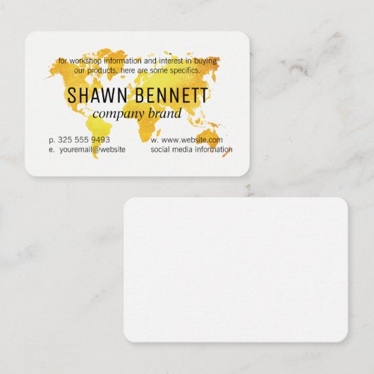 Carte du monde (Or) (Devant / Derrière)