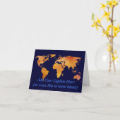 Carte du monde orange brûlé (Fleur jaune)