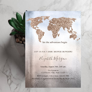 Carte du monde pailletée métallisée pour Baby Show