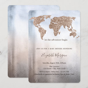 Carte du monde pailletée métallisée pour Baby Show