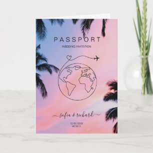 Carte du monde Passport Destination minimaliste mo