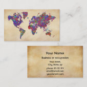 Carte du monde, peinture d'action (Devant / Derrière)