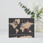 Carte du monde personnalisable pour annoncer la da (Debout devant)