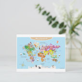 Carte du monde pour les enfants - mignonne et amus (Debout devant)