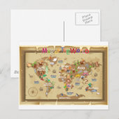 Carte du monde pour les enfants - tons terre (Devant / Derrière)