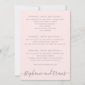 Carte du monde rose doré pour thème de mariage voy (Dos)