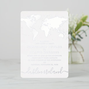Carte du monde Silver Foil Blue Destination Maria