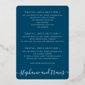 Carte du monde Silver Foil Blue Destination Mariag (Verso)