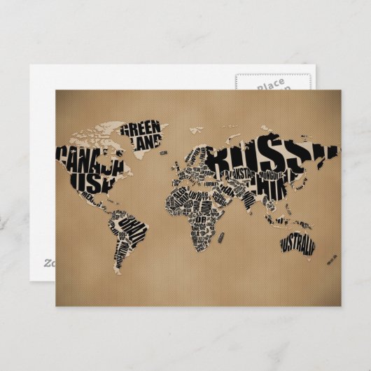 Carte du monde typographique (Devant / Derrière)