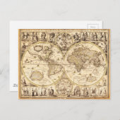 Carte du monde vers 1645 (Devant / Derrière)