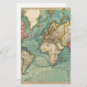 Carte du monde vintage (Devant / Derrière)