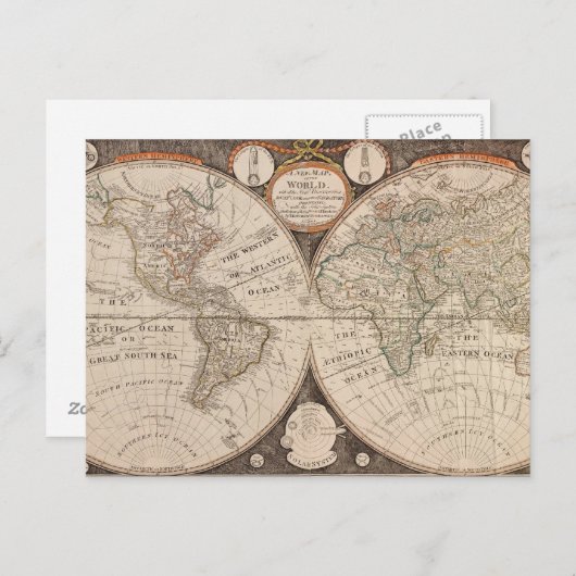 Carte du monde vintage (Devant / Derrière)