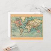 Carte du monde vintage (Devant/Arrière en situation)
